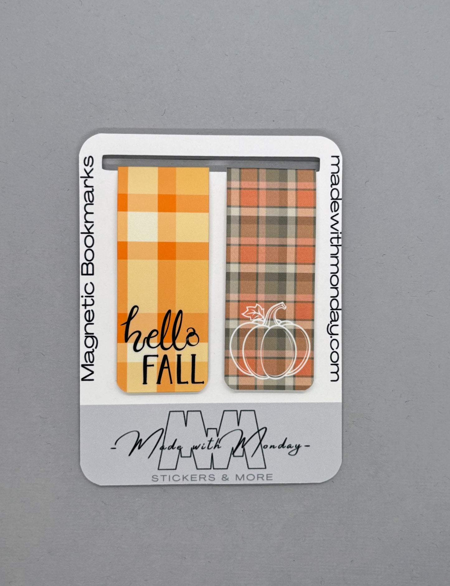 Fall Plaid Magnetic Bookmarks