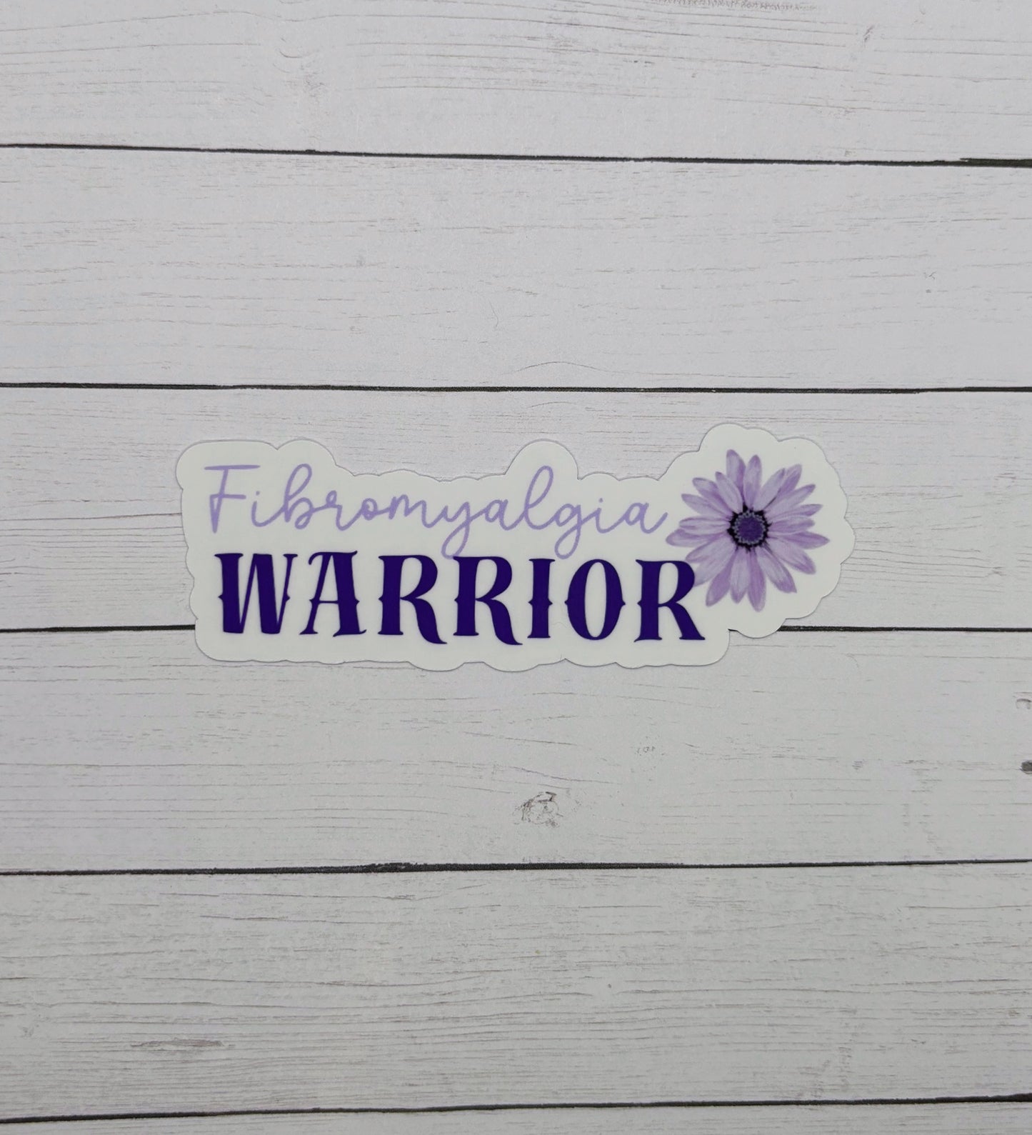 Fibromyalgia Warrior with Flower Sticker