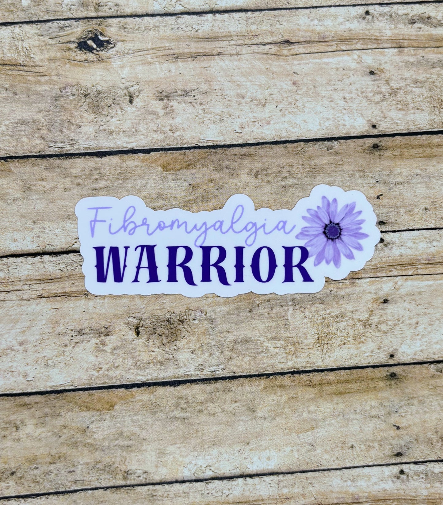 Fibromyalgia Warrior with Flower Sticker