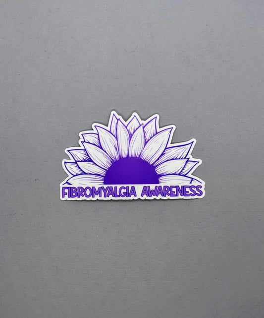 Fibromyalgia Awareness Sunflower Sticker