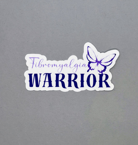 Fibromyalgia Warrior with Butterfly Sticker