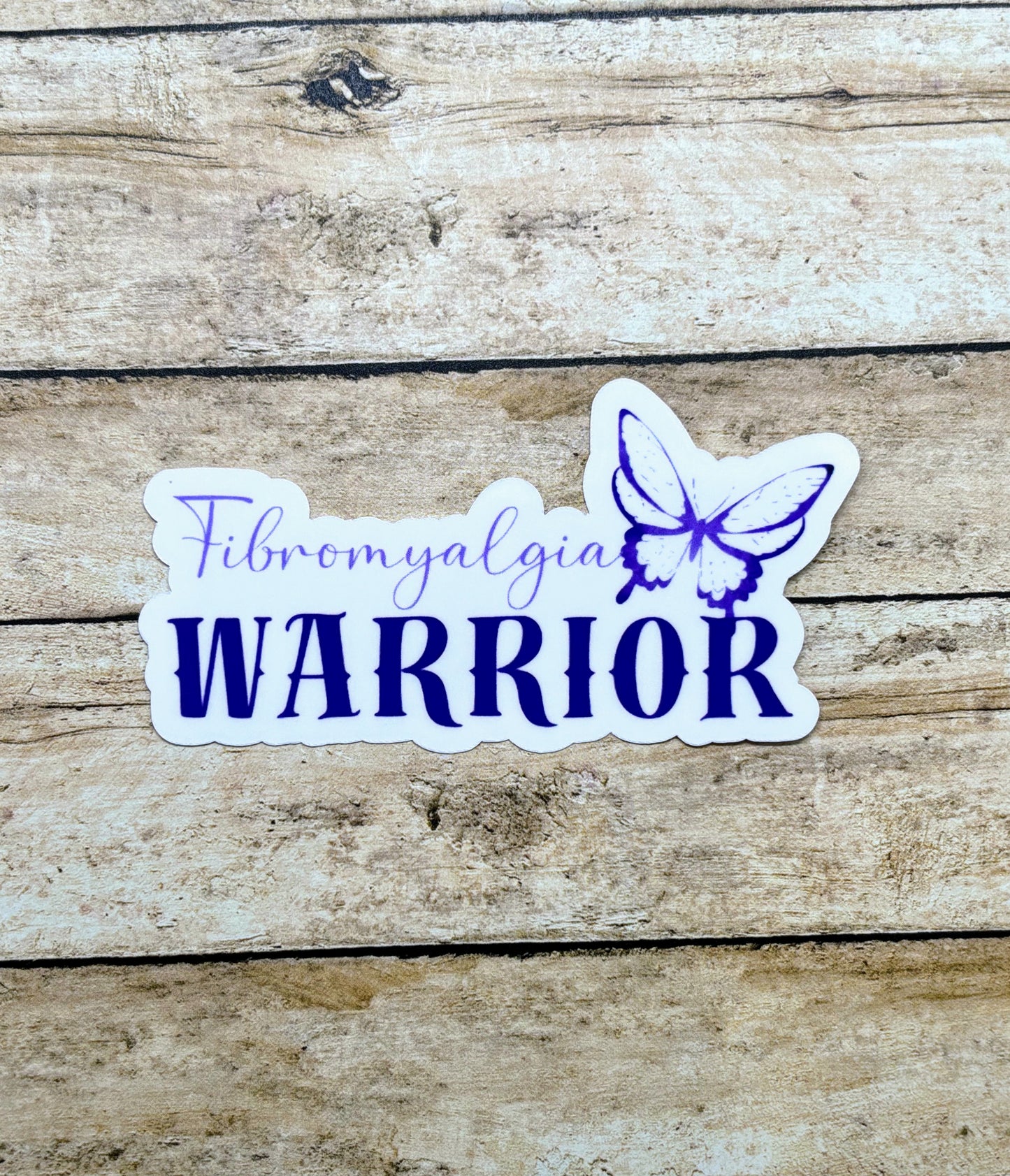 Fibromyalgia Warrior with Butterfly Sticker