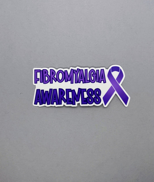 Fibromyalgia Awareness with Ribbon Sticker