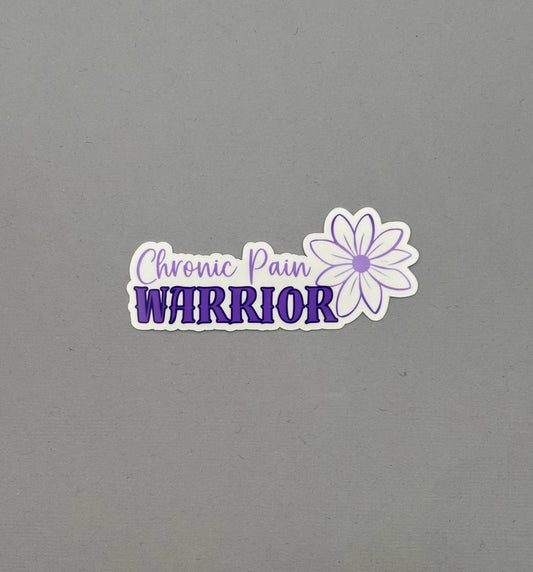 Chronic Pain Warrior with Flower Sticker