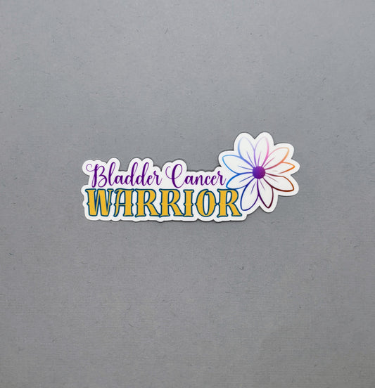 Bladder Cancer Warrior Flower Sticker