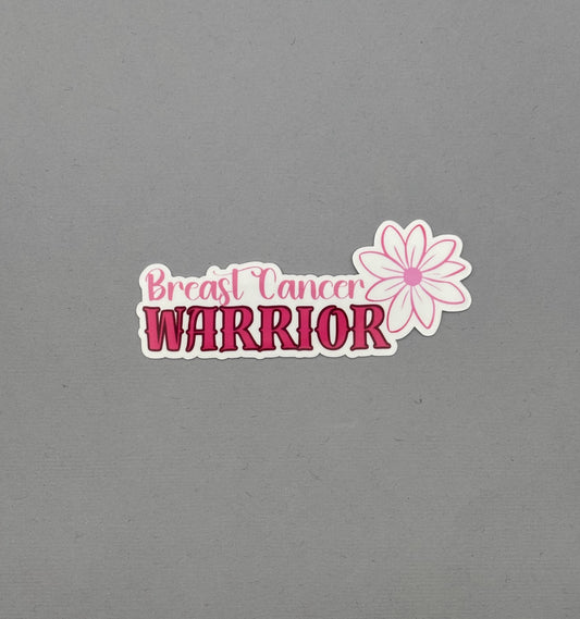 Breast Cancer Warrior Flower Sticker