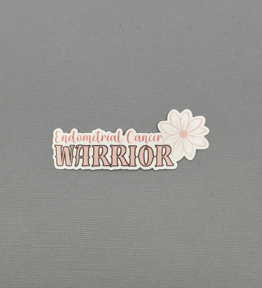 Endometrial Cancer Warrior Flower Sticker