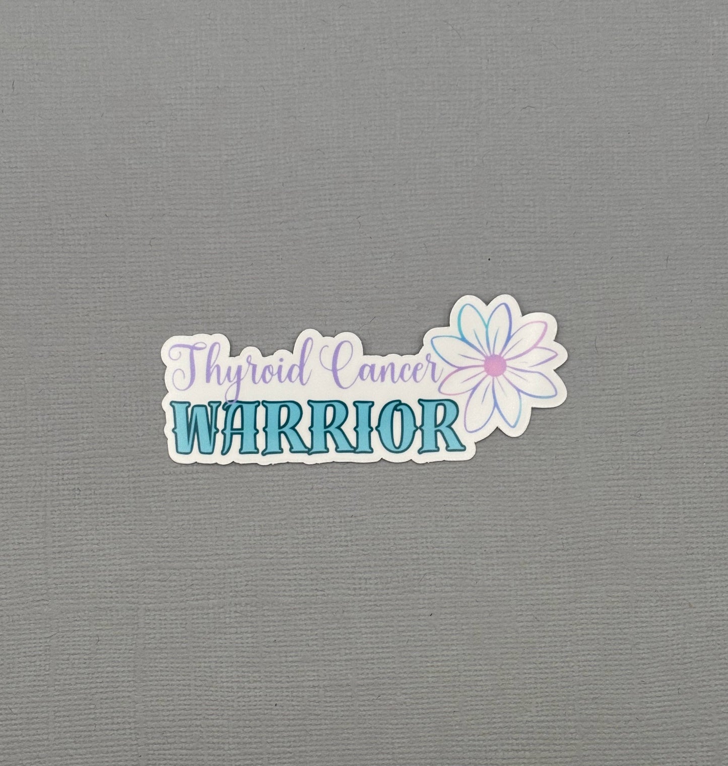 Thyroid Cancer Warrior Flower Sticker