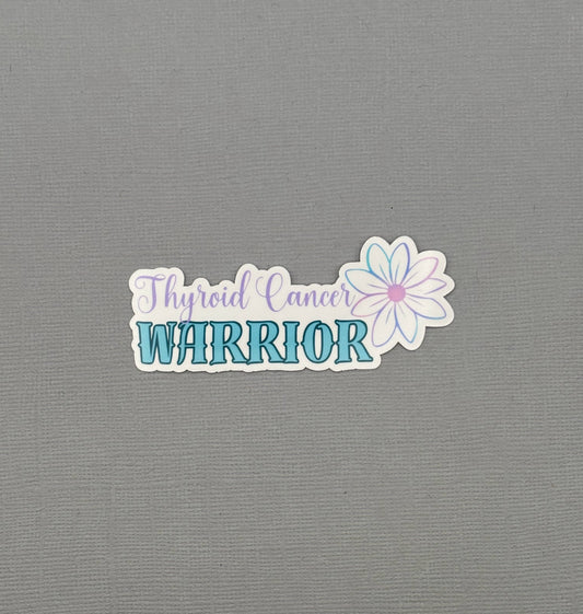 Thyroid Cancer Warrior Flower Sticker