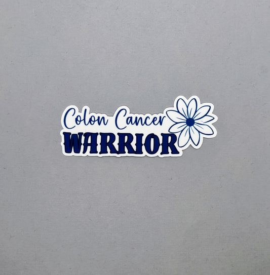Colon Cancer Warrior Flower Sticker