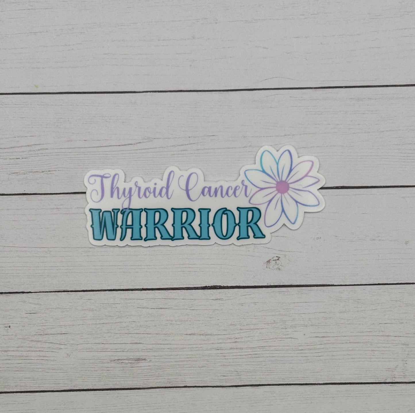 Thyroid Cancer Warrior Flower Sticker