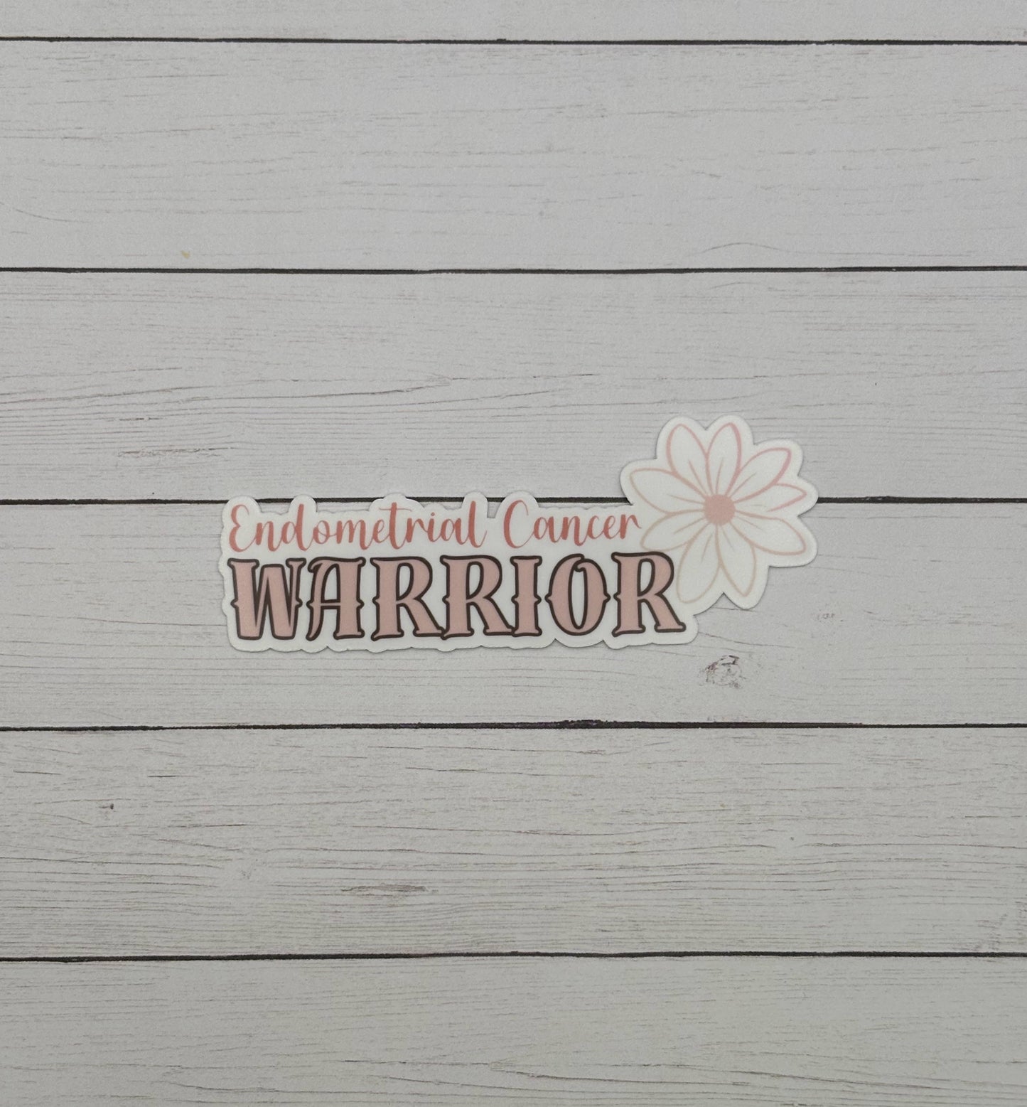 Endometrial Cancer Warrior Flower Sticker