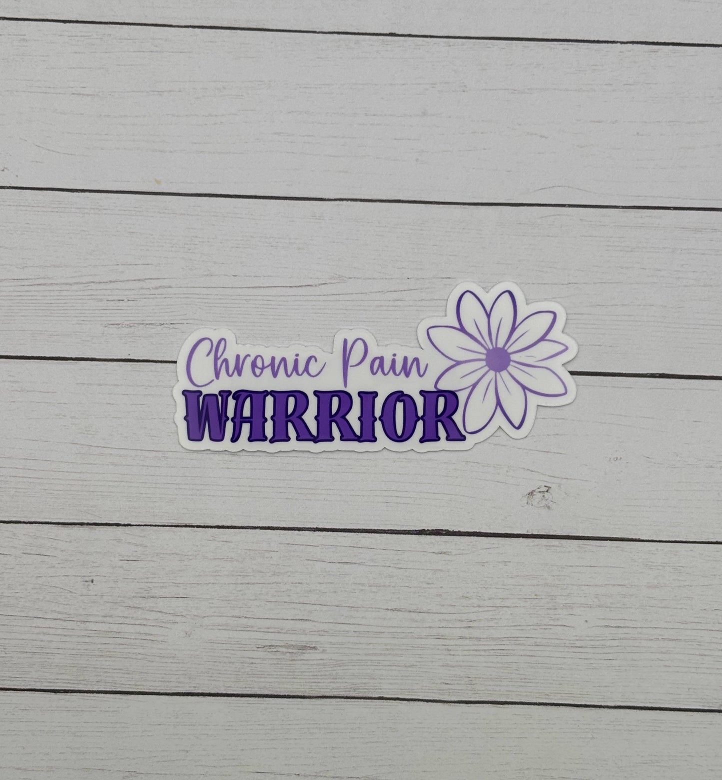 Chronic Pain Warrior with Flower Sticker