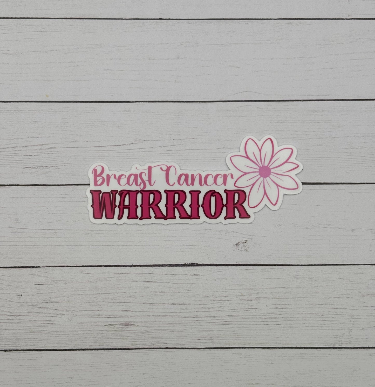 Breast Cancer Warrior Flower Sticker