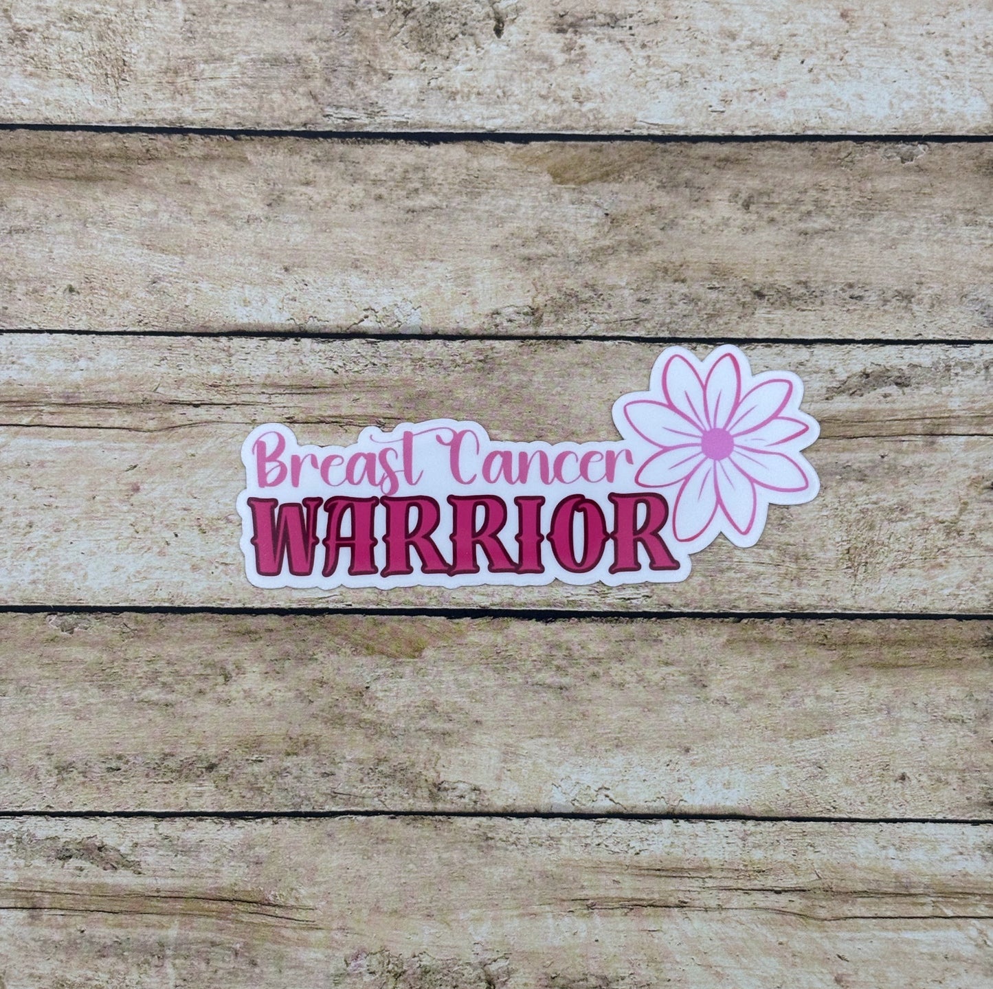 Breast Cancer Warrior Flower Sticker
