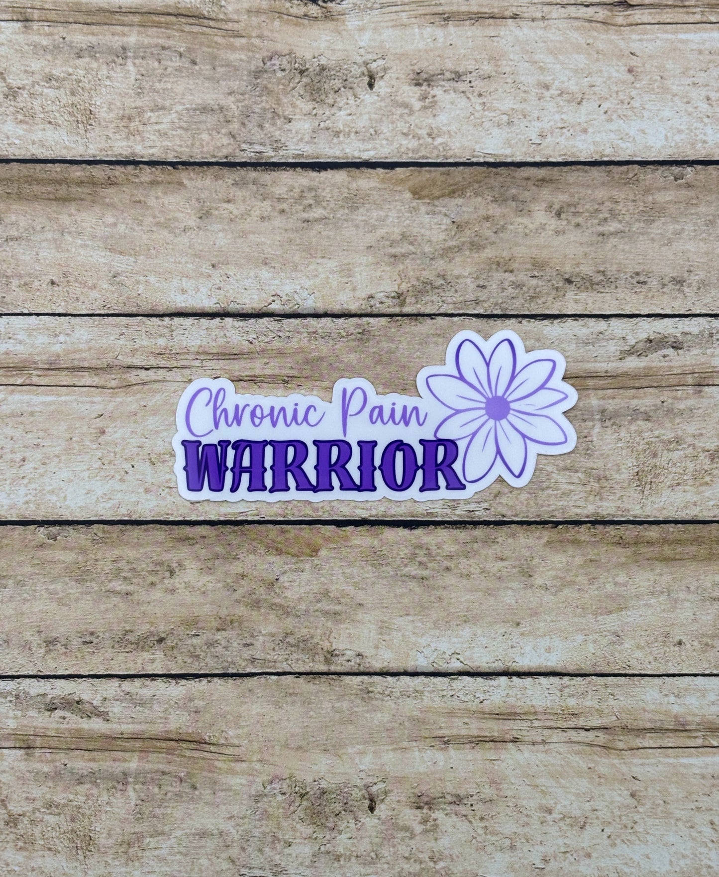 Chronic Pain Warrior with Flower Sticker