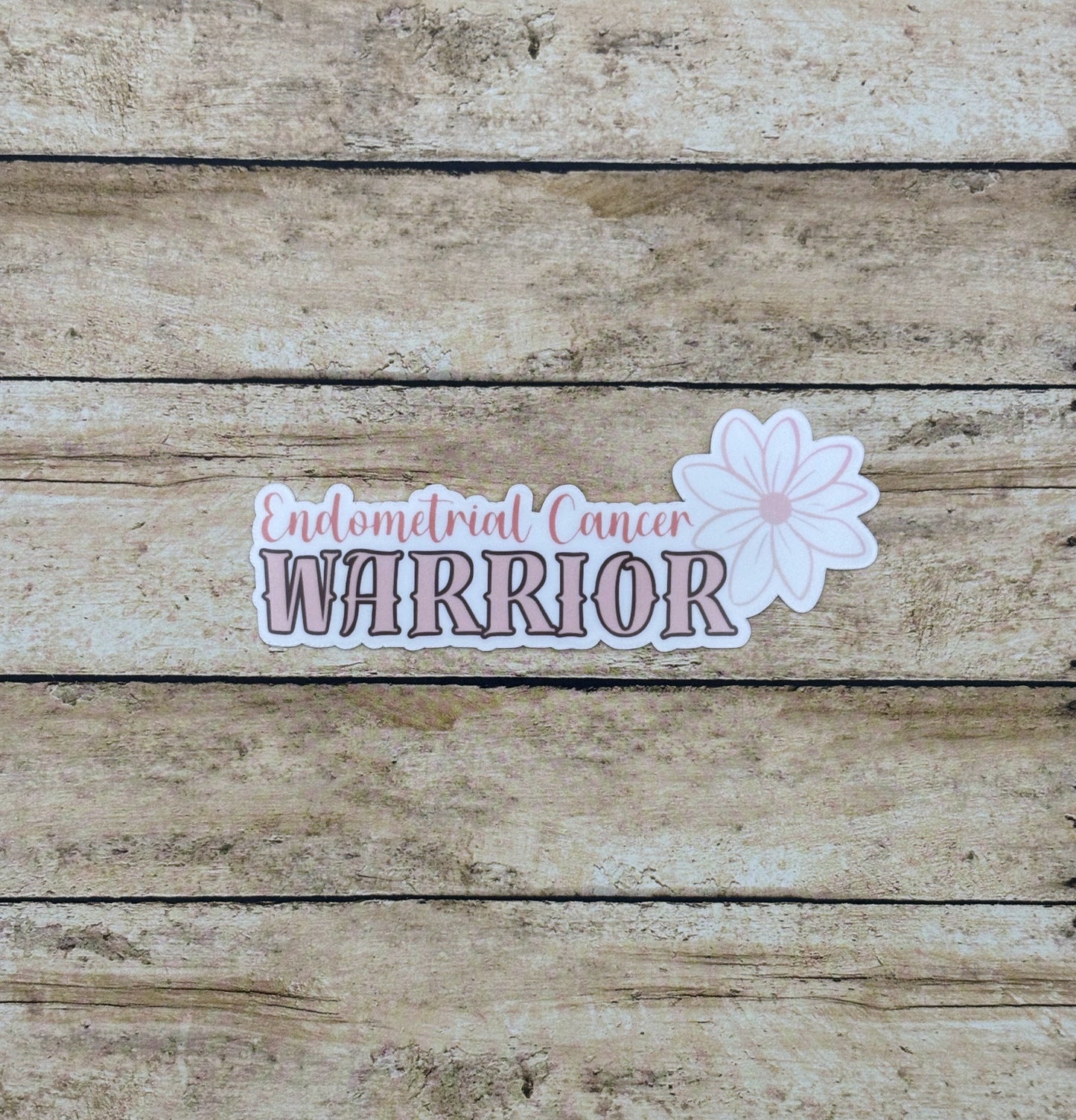Endometrial Cancer Warrior Flower Sticker