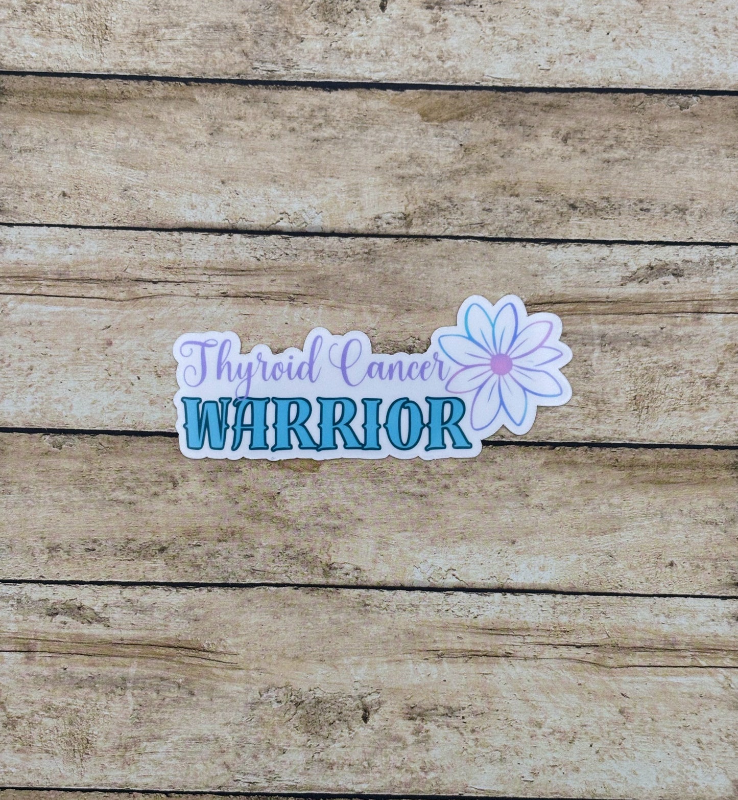 Thyroid Cancer Warrior Flower Sticker