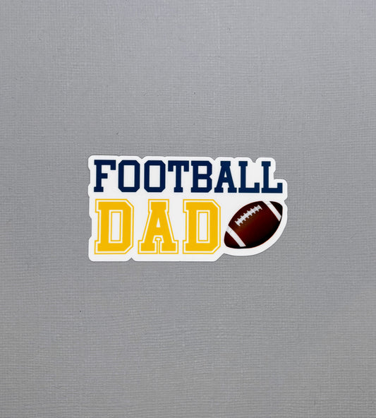 Football Dad Sticker - Dark Blue & Yellow