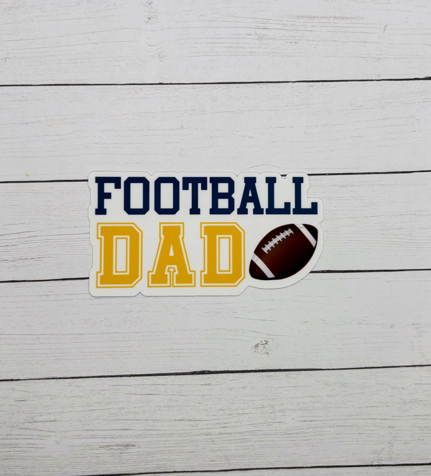 Football Dad Sticker - Dark Blue & Yellow