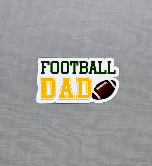 Football Dad Sticker - Green & Yellow