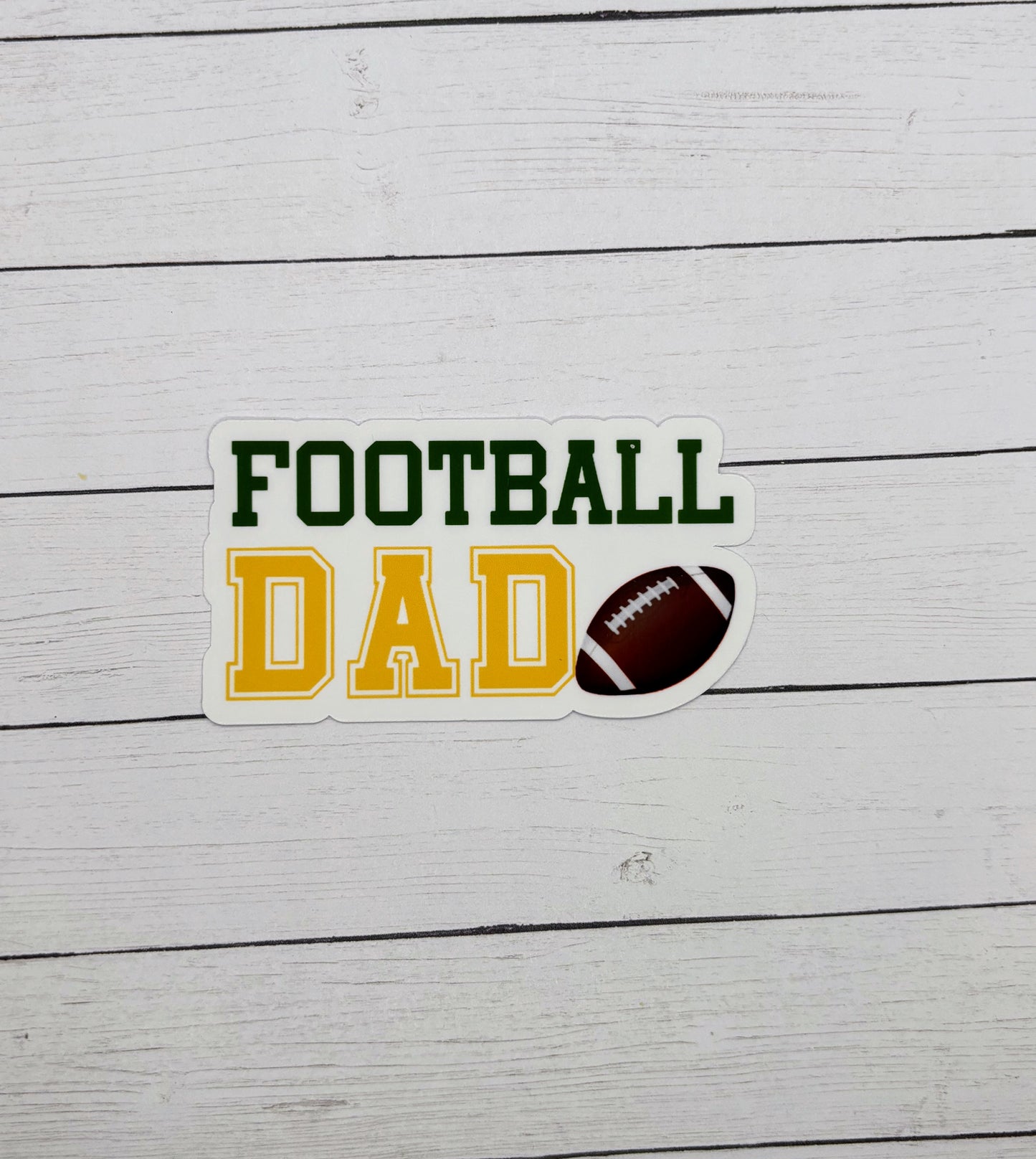 Football Dad Sticker - Green & Yellow