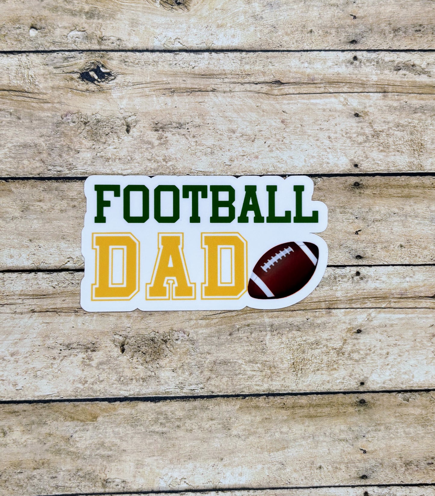 Football Dad Sticker - Green & Yellow