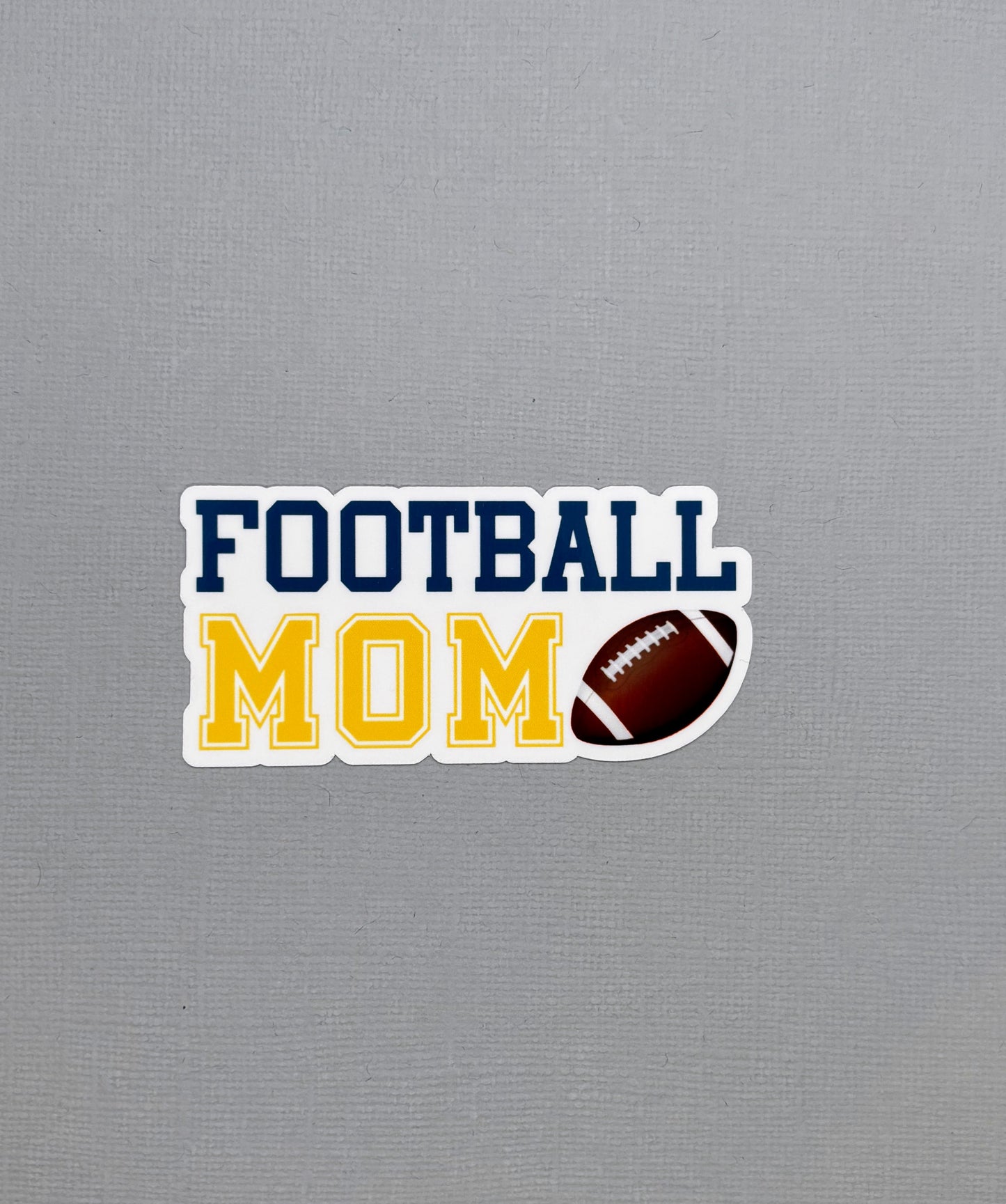 Football Mom Dark Blue & Yellow Sticker