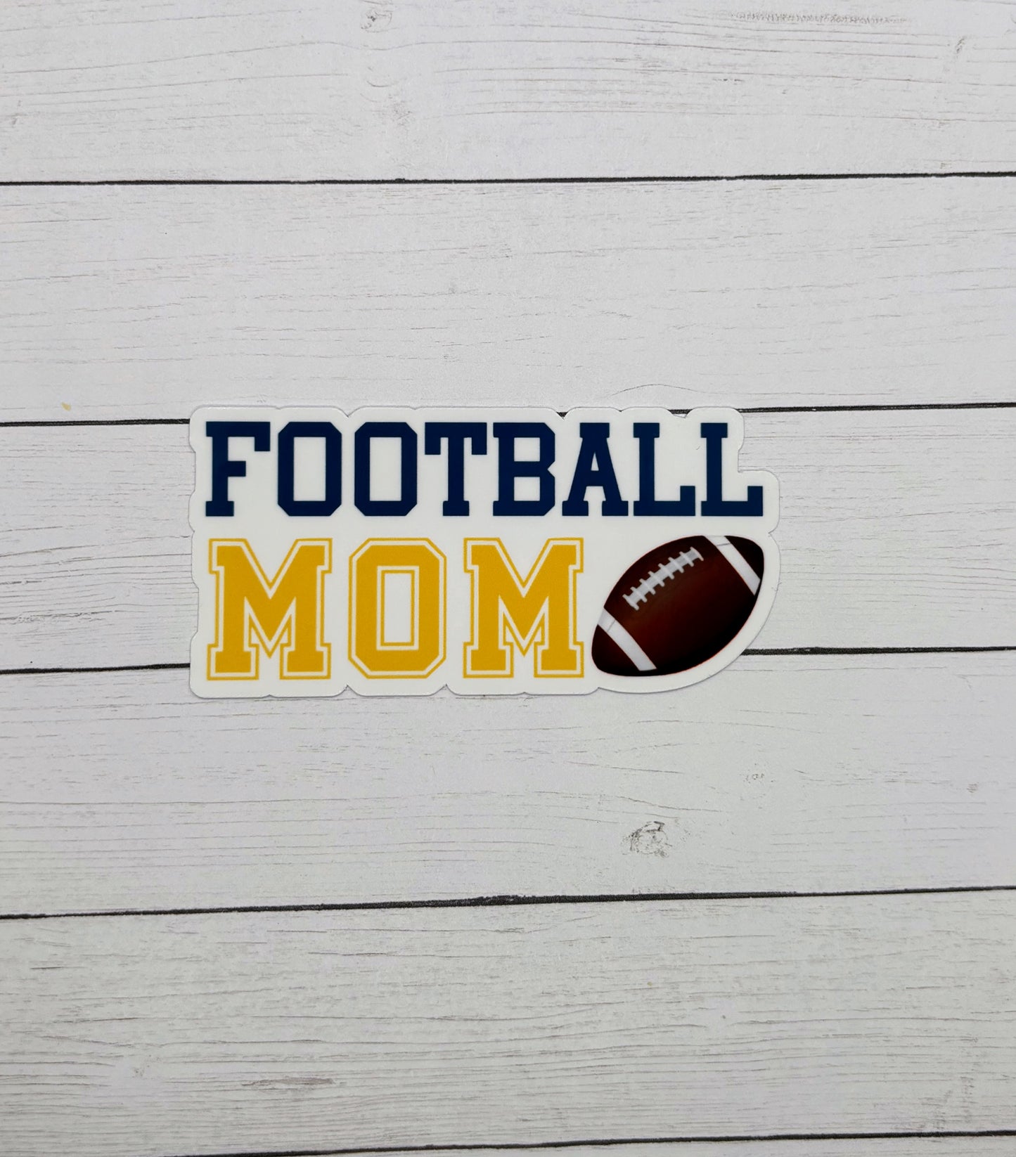 Football Mom Dark Blue & Yellow Sticker