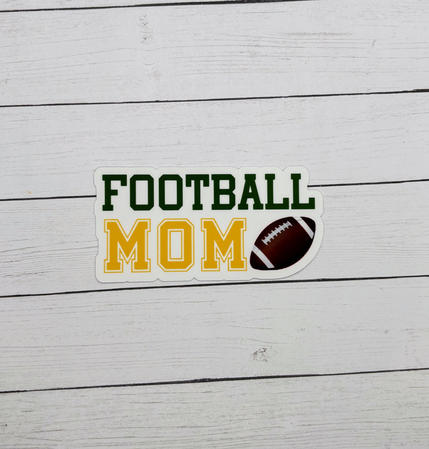 Football Mom Sticker - Green & Yellow