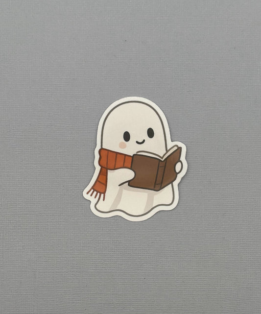 Ghost with Book Sticker