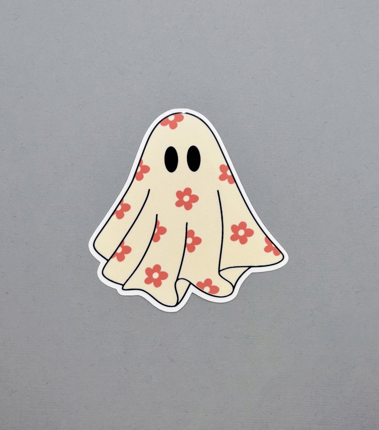 Ghost with Flowers Sticker