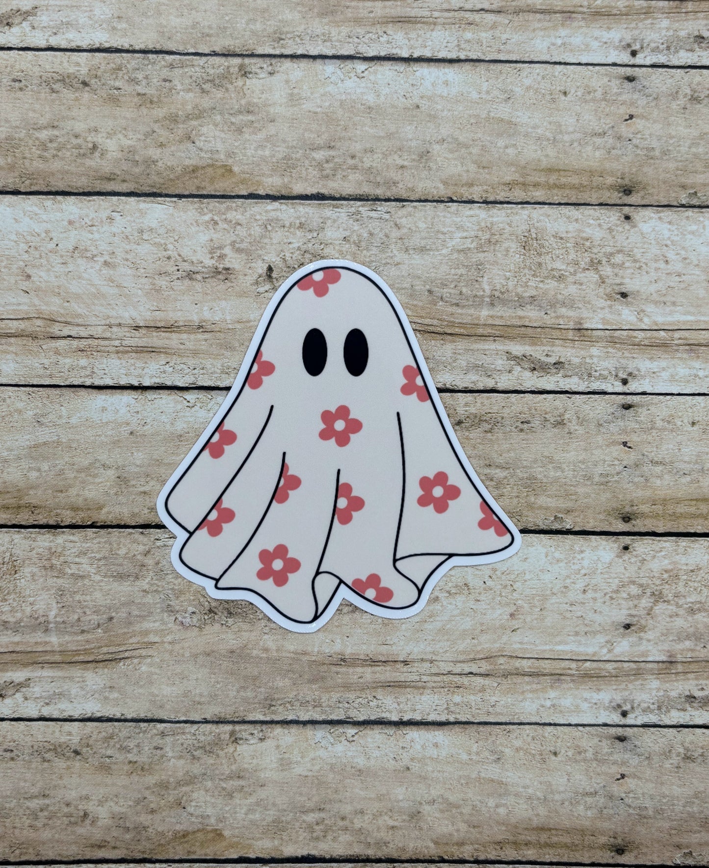 Ghost with Flowers Sticker