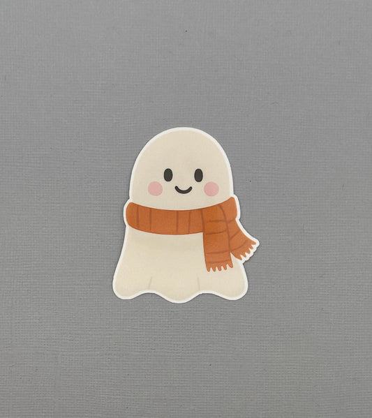 Ghost with Scarf Sticker