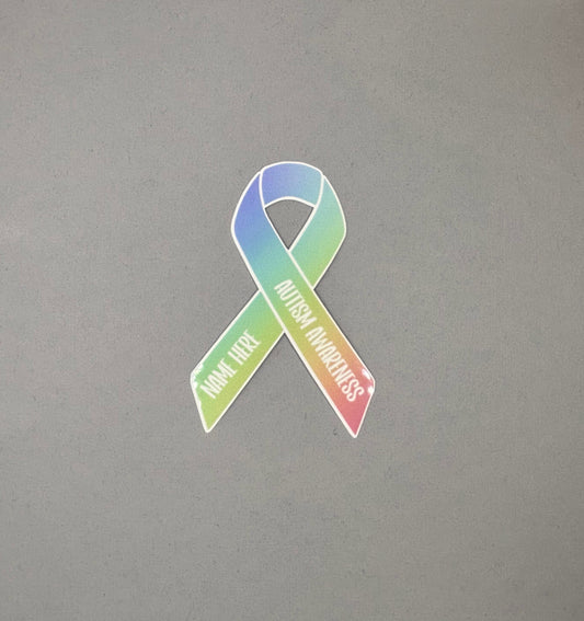 Autism Awareness Custom Ribbon Sticker
