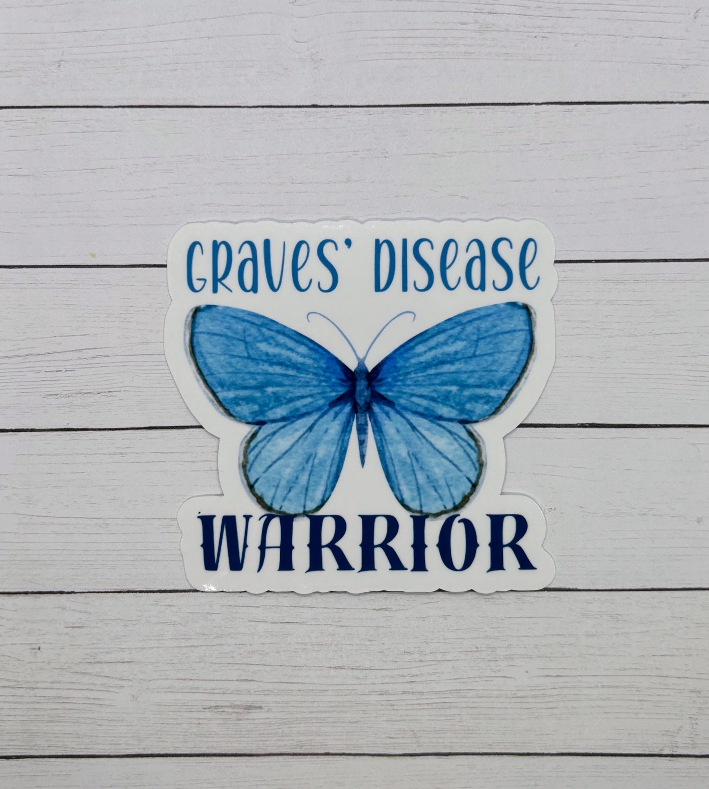 Grave's Disease Warrior Butterfly Sticker