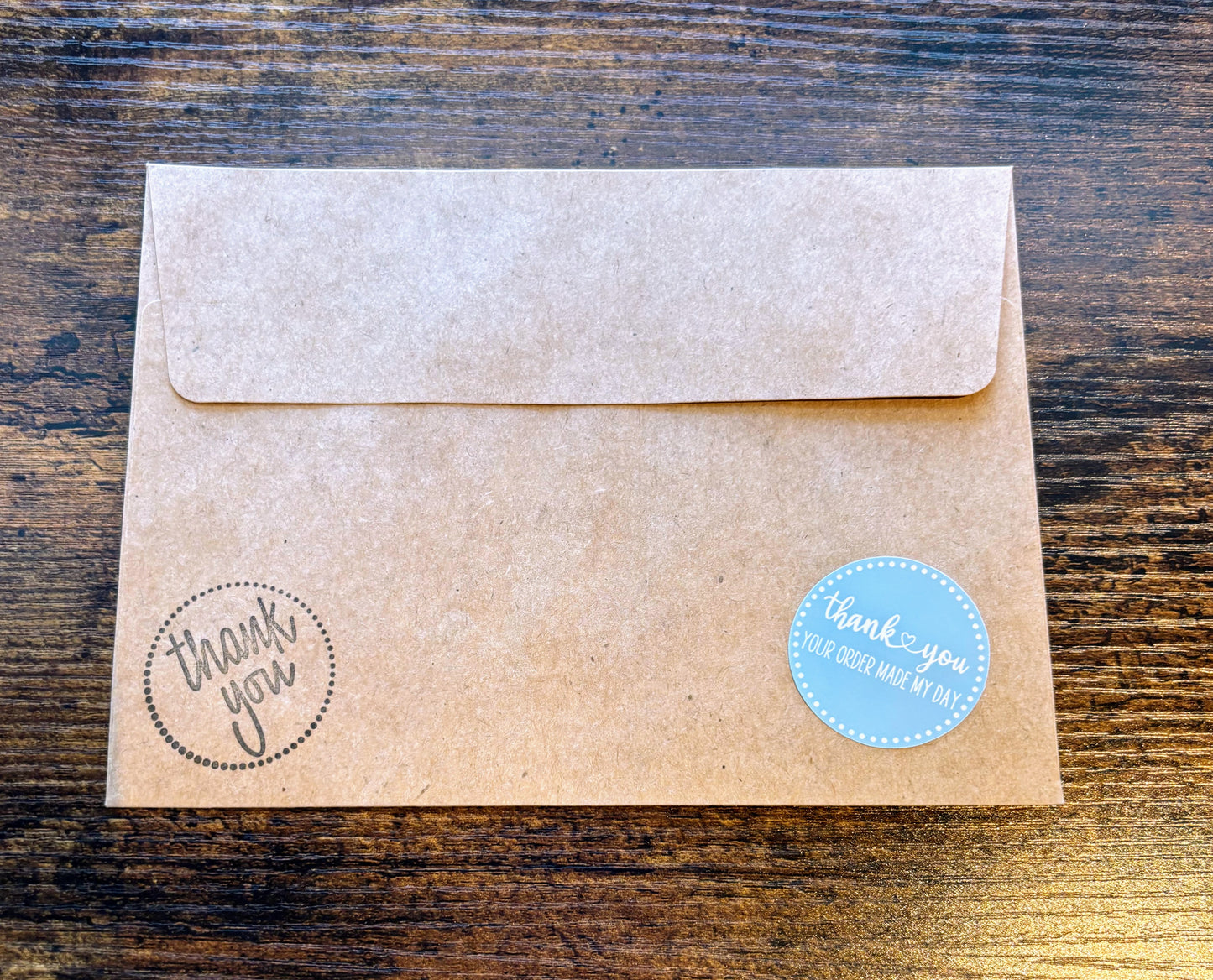 Thank you Your Order Made My Day Packaging Stickers - Boho Green