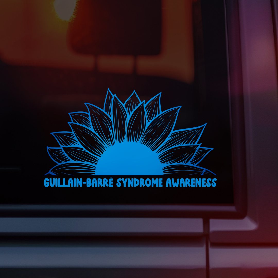 Guillain-Barre Syndrome Awareness Sunflower Car Decal