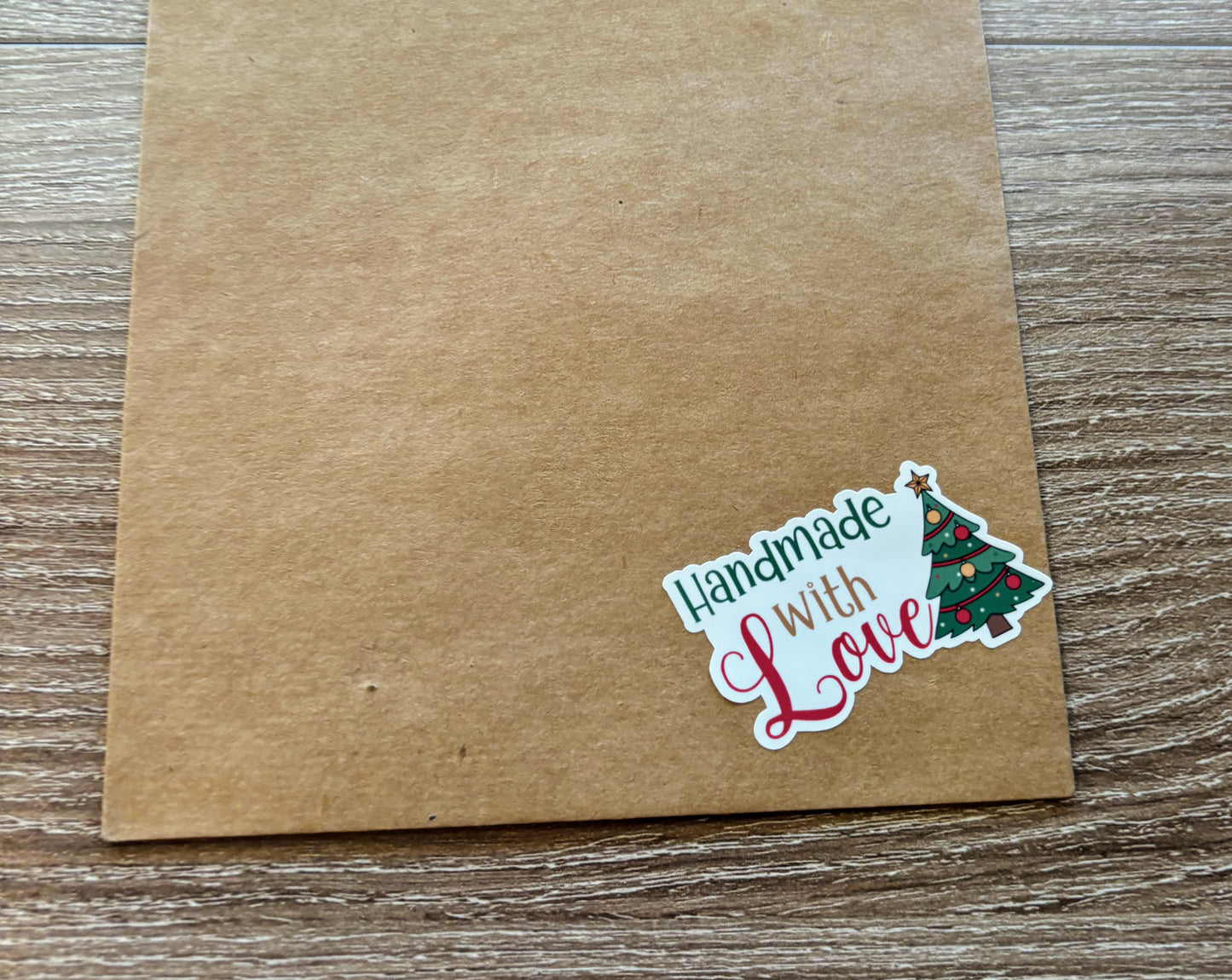 Handmade with Love Christmas Tree Packaging Stickers