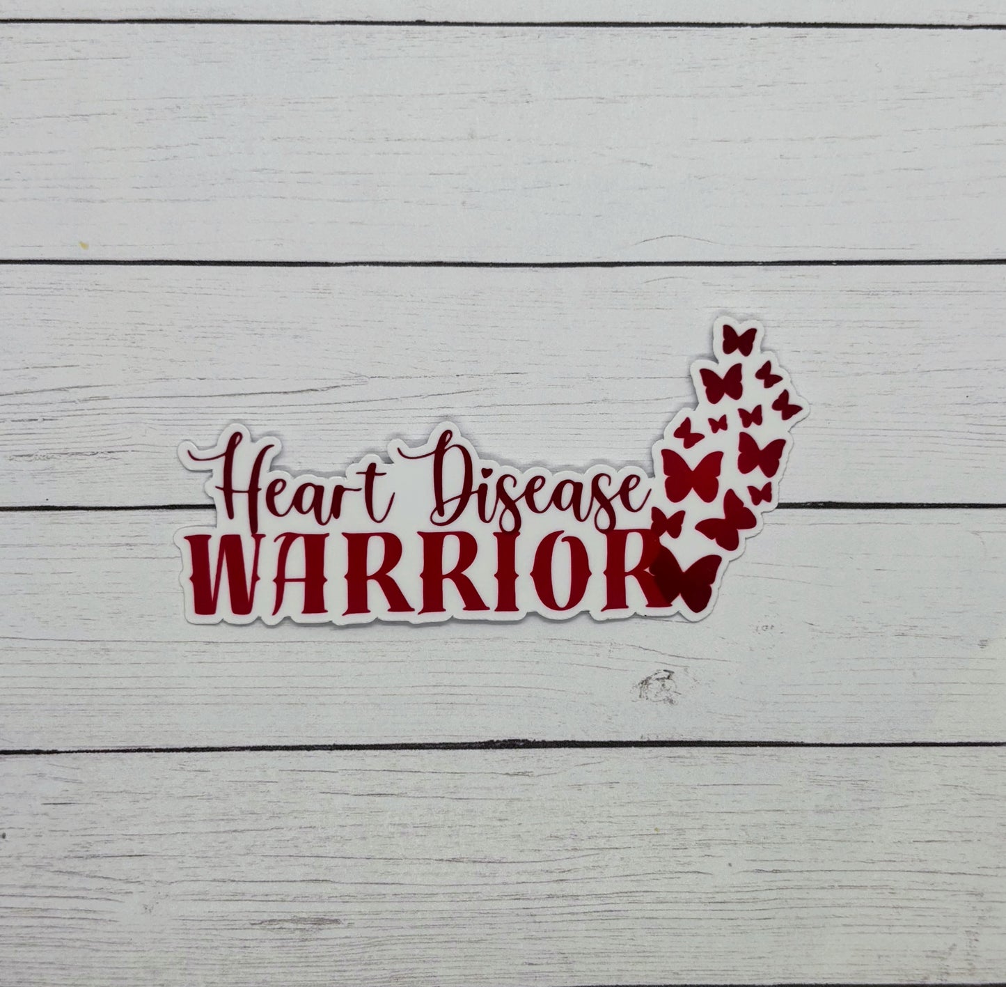 Heart Disease Warrior with Butterflies Sticker