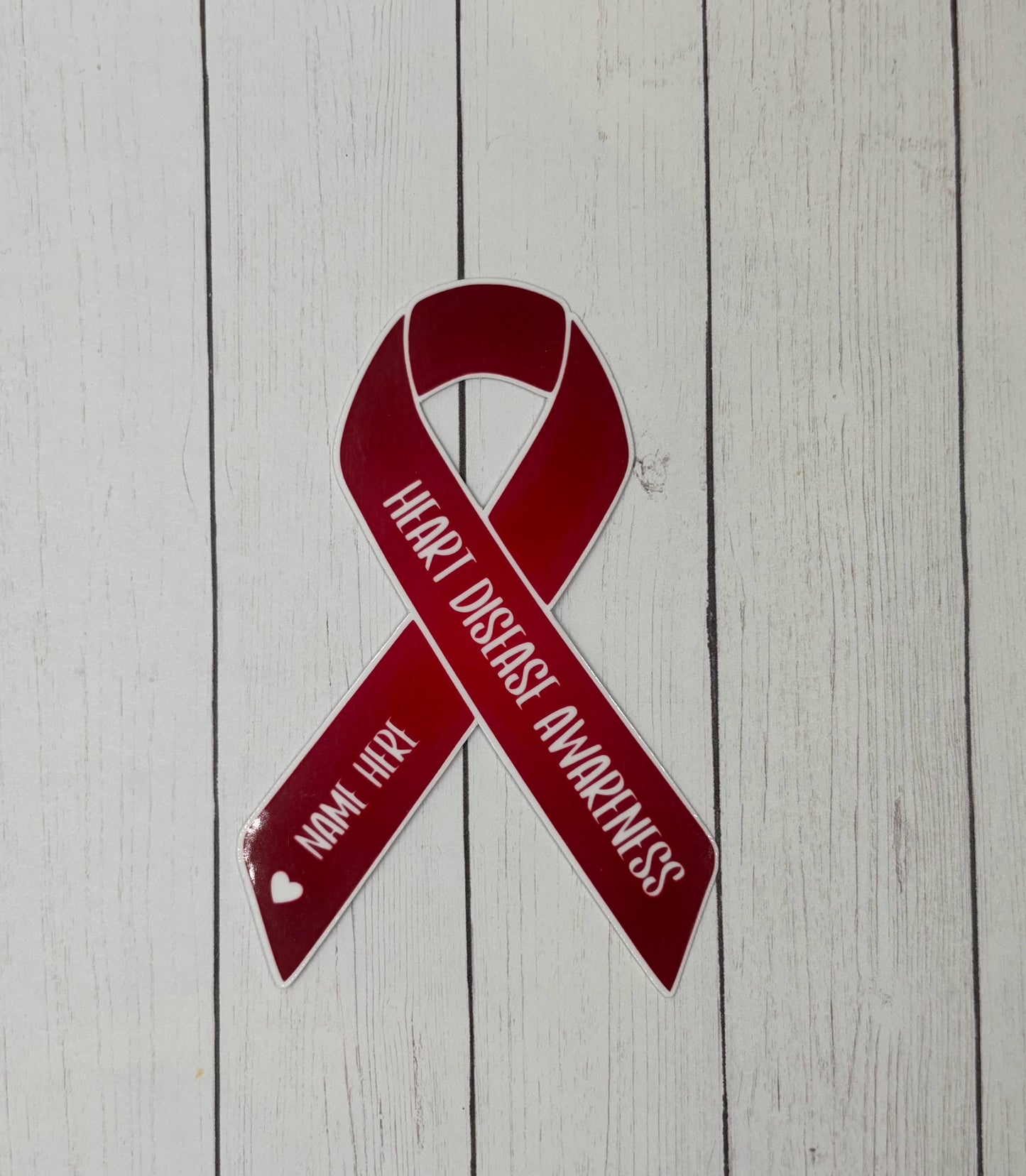 Heart Disease Awareness Custom Ribbon Sticker