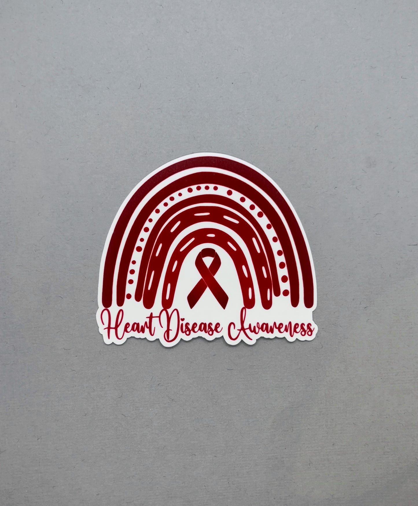 Heart Disease Awareness Rainbow Sticker