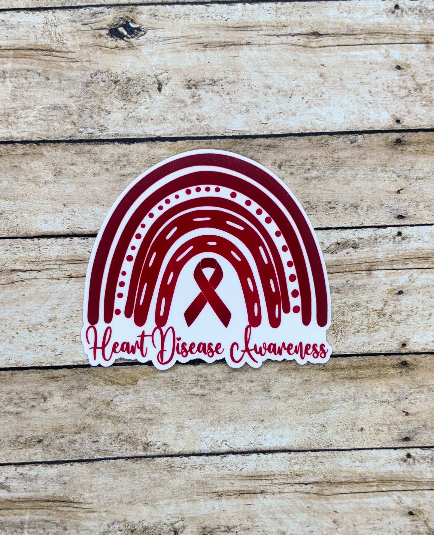 Heart Disease Awareness Rainbow Sticker