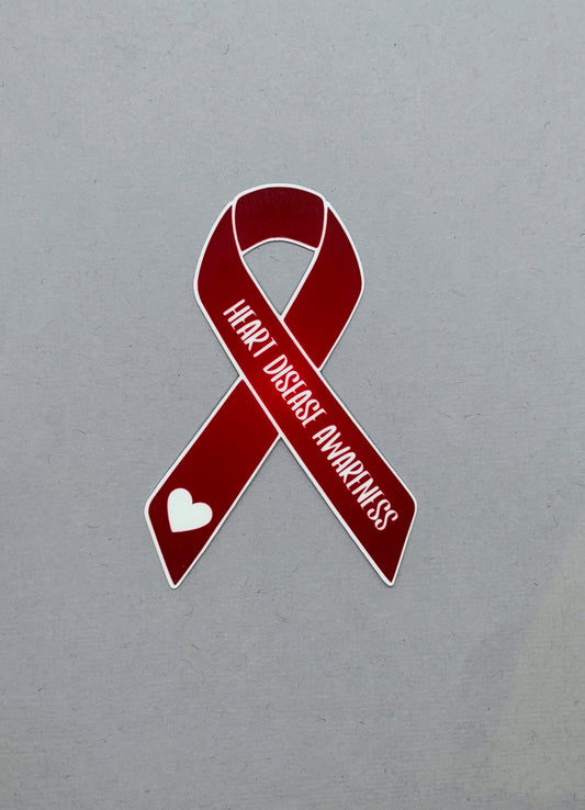 Heart Disease Awareness Ribbon Sticker