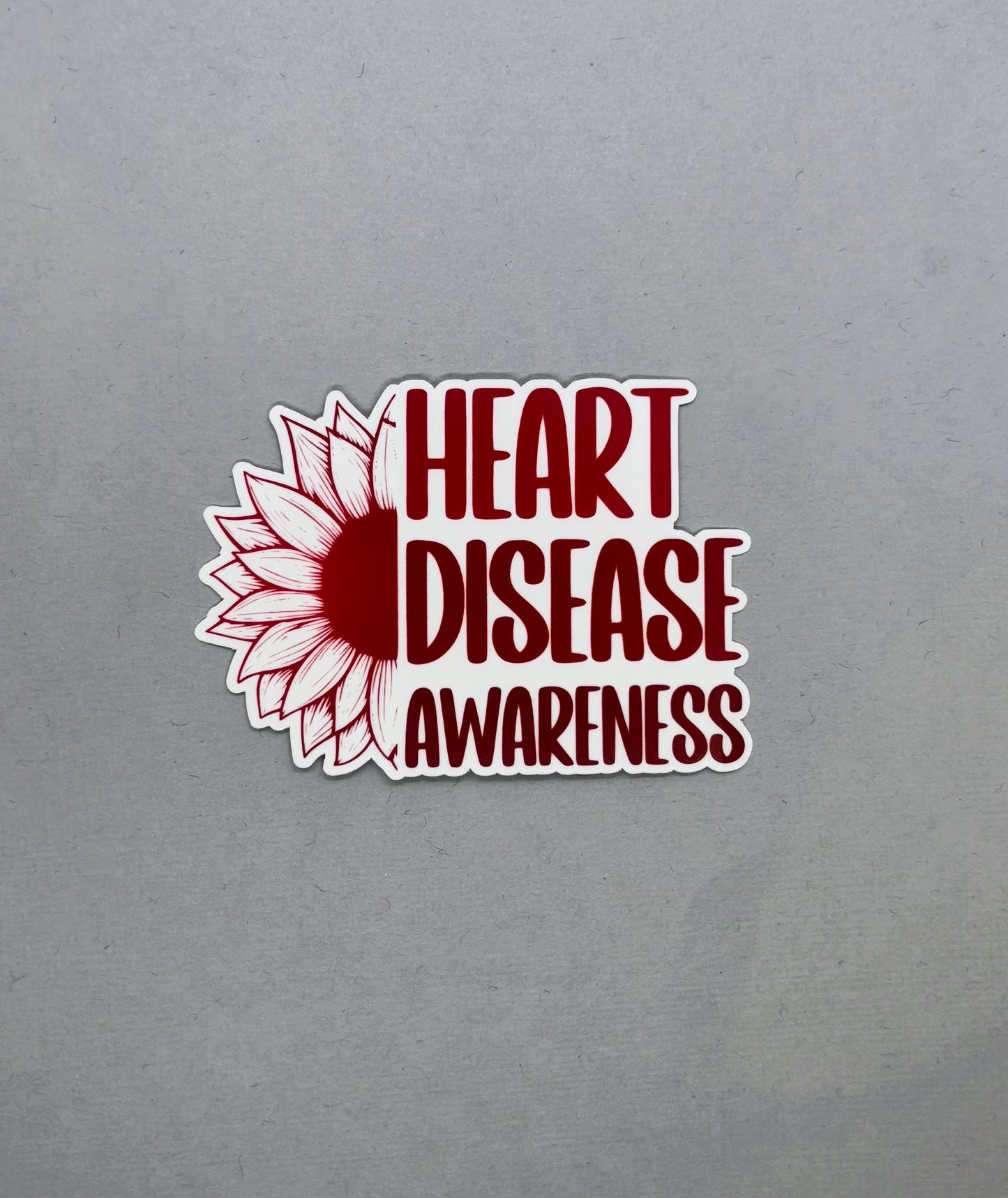 Heart Disease Awareness Sunflower Sticker