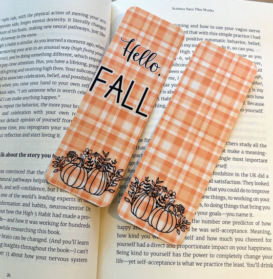 Hello, Fall Plaid Bookmark