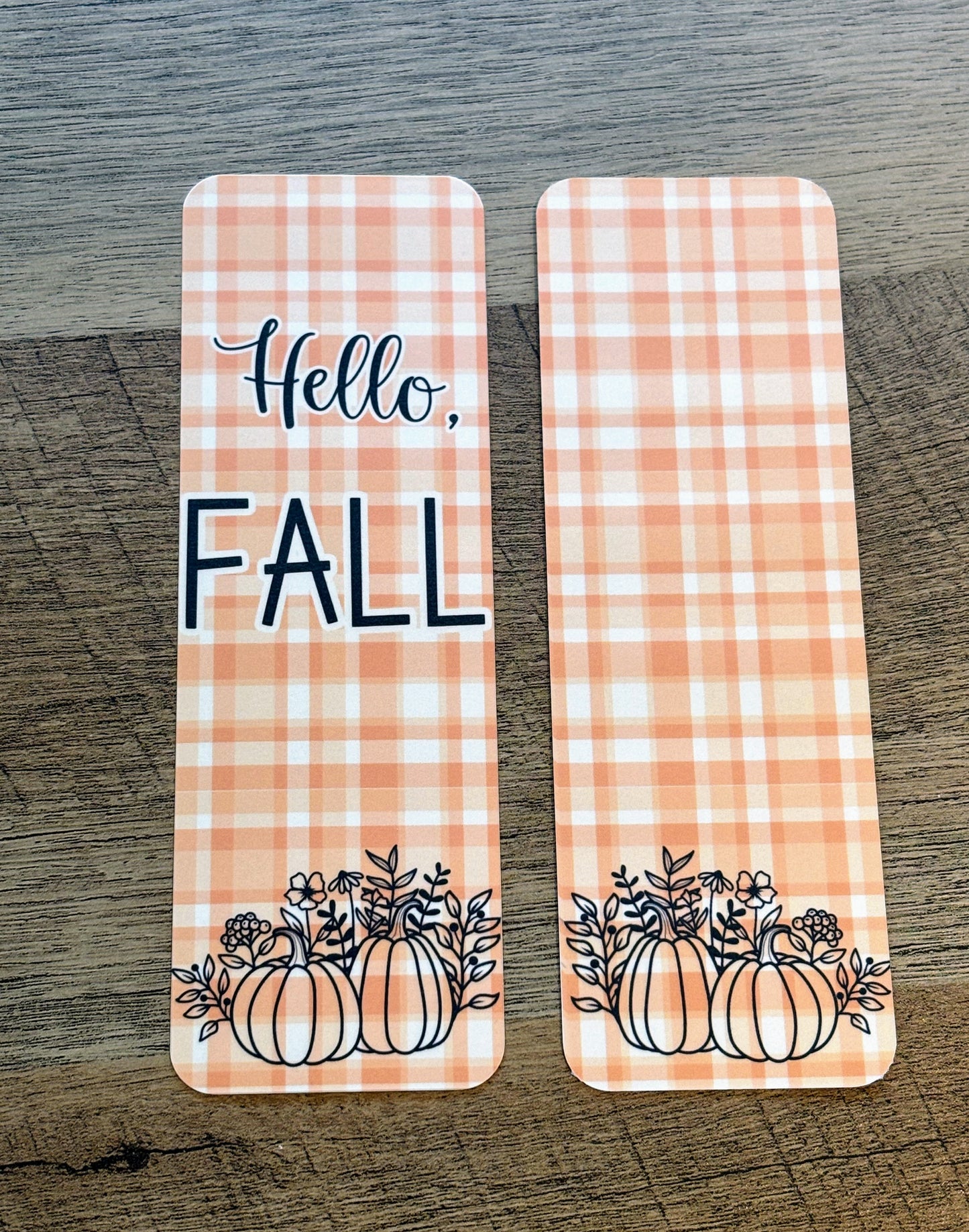 Hello, Fall Plaid Bookmark