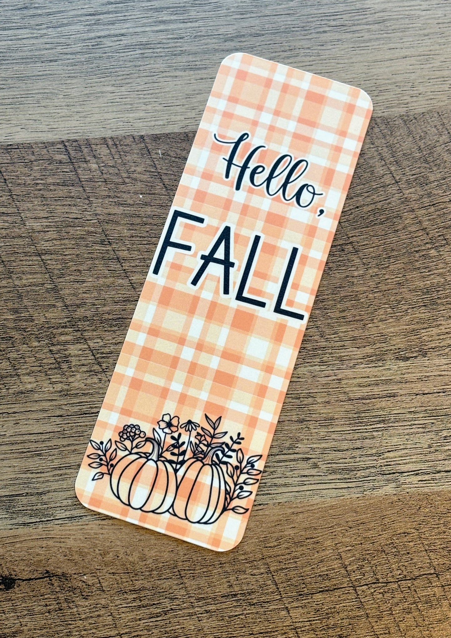 Hello, Fall Plaid Bookmark