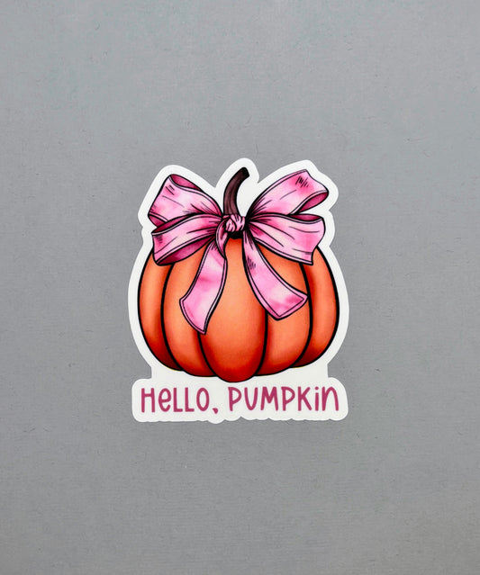 Hello, Pumpkin Coquette Bow Sticker