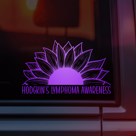 Hodgkin's Lymphoma Awareness Sunflower Car Decal